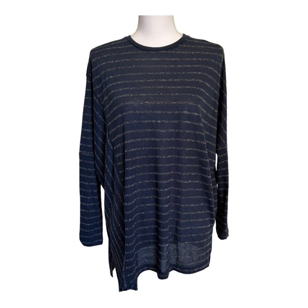 AllSaints Dania Blue Stripe Tee Small